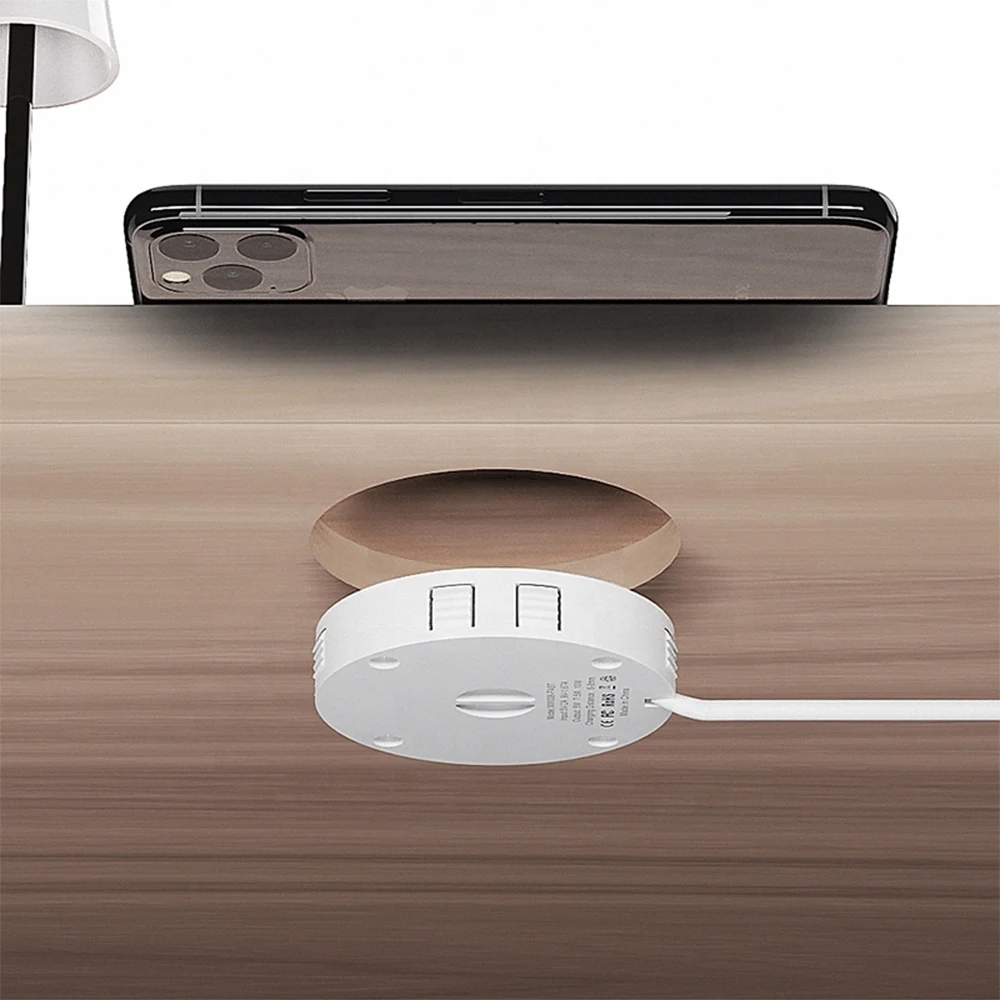 

8mm Charging Distance Desktop Embedded Cellphone Fast Charger Under Table Wireless Charger Built in Furniture