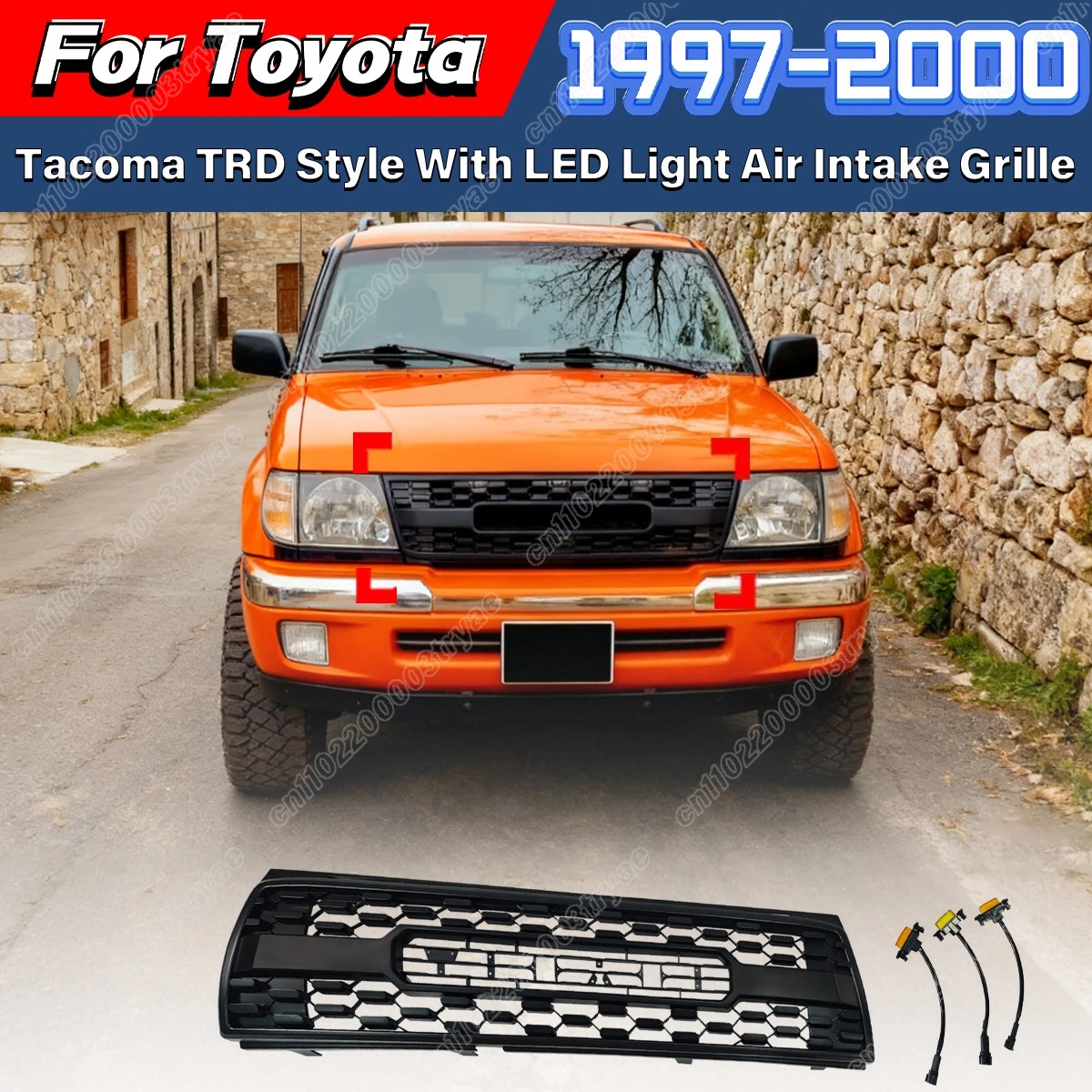 

For Toyota Tacoma 1997 1998 1999 2000 Car Front Bumper Modification TRD Style Air Intake Grille Off-Road Vehicle Radiator Cover
