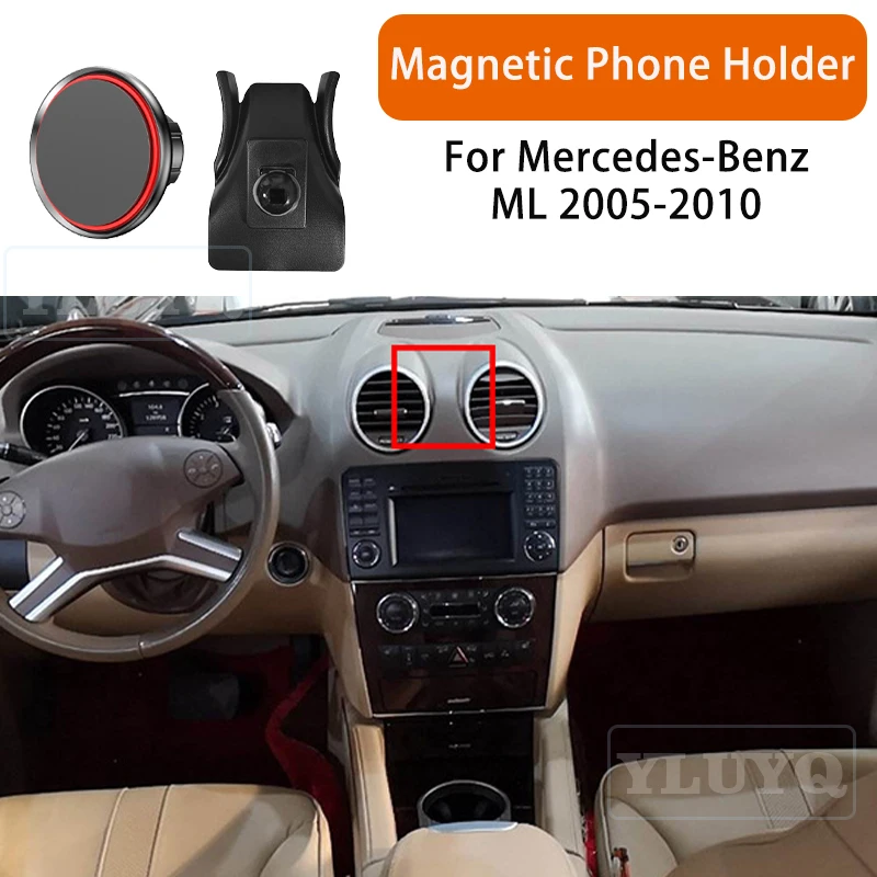 

For Mercedes ML 350 W164 2005-2010 Car Magnetic Phone Holder, High-End Ball Head Mount Specifically