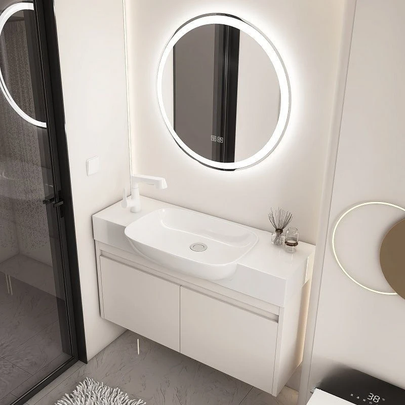 

Narrow side space aluminum bathroom cabinet, washbasin cabinet combination, ceramic