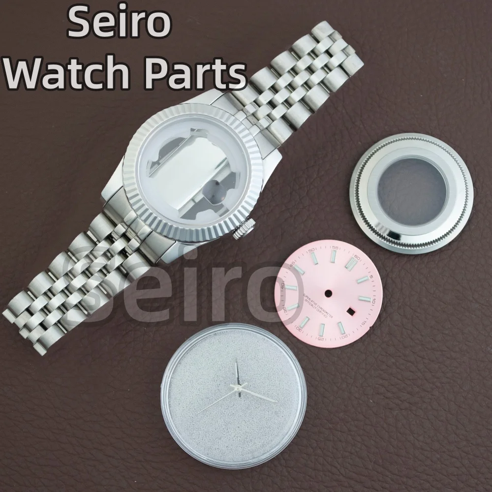 

33MM Lady's NH05 NH06 Silver Watch Case Strap Dial Hands for Datejust NH05 Automatic Waterproof Watch Modified Accessorie Parts