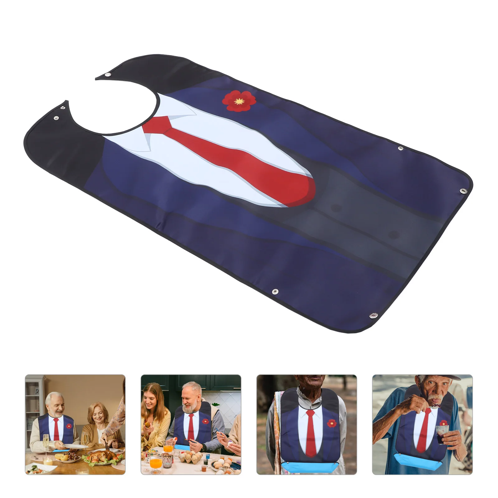 

Нагрудник для взрослых для пожилых людей, регулируемая пряжка для шеи, многоразовый, прочный, водонепроницаемый, маслостойкий, нагрудник для пожилых людей, практичный подарок