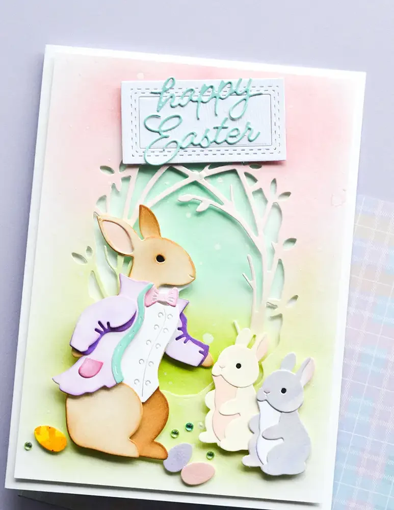 Rabbit Flowers Aniaml Clear Stamps Metal Cutting Dies Stencil Hot Foil for Making Card Scrapbook Diy Craft 2024 Happy Easter