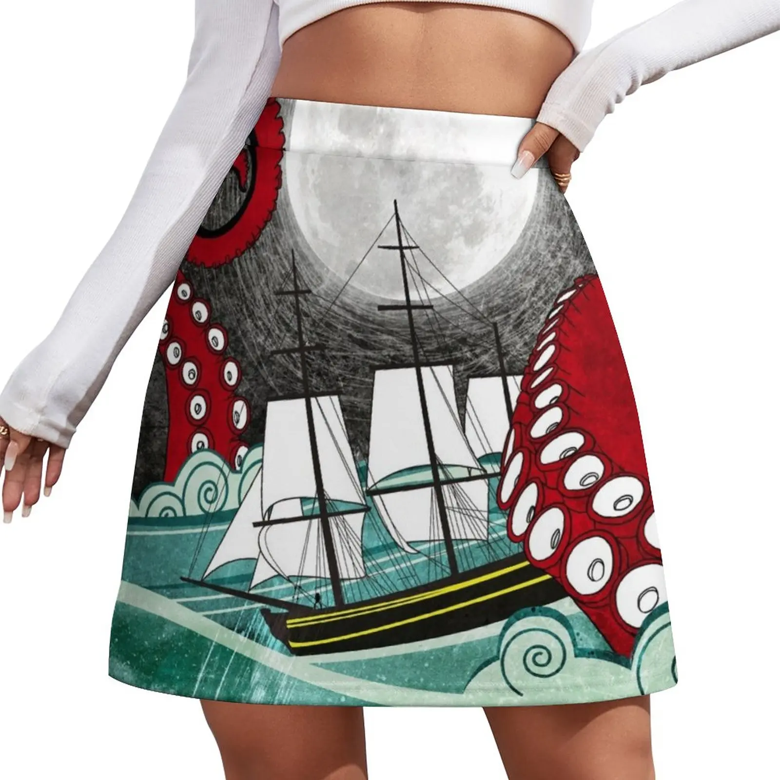 

Kraken Attack Mini Skirt midi skirt for women Skirt pants new in clothes School uniform