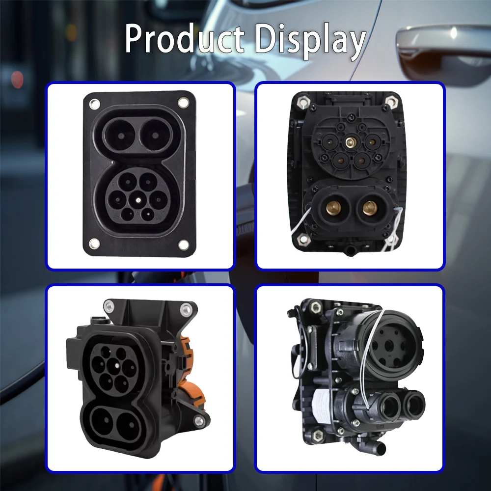 CCS2 COMBO 2 enchufe 80A 125A 150A 200A EV toma de carga lateral del coche eléctrico para conector de coche eléctrico Type2 CCS2