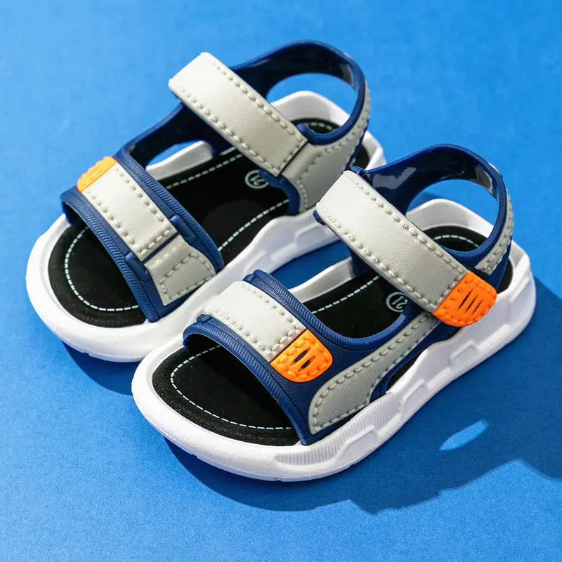 2023 sandali in pelle per ragazzi estivi per bambini scarpe per bambini scarpe da spiaggia per bambini piatte sport morbidi sandali Casual