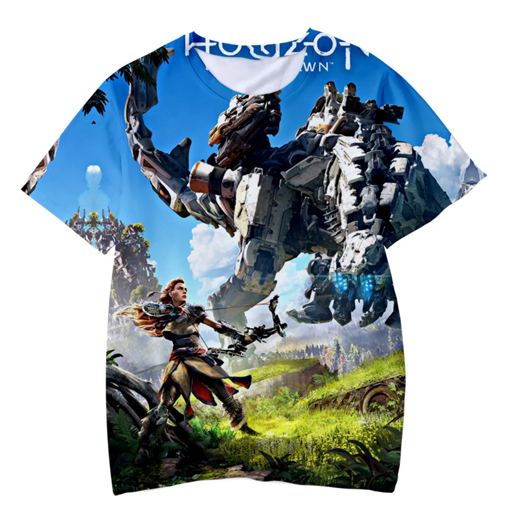 Cartoons Horizon Zero Dawn T-Shirt 3D Print Summer T Shirt Fashion Kids Casual Boys Girls Unisex Crew Neck Kawaii Tshirt Tops