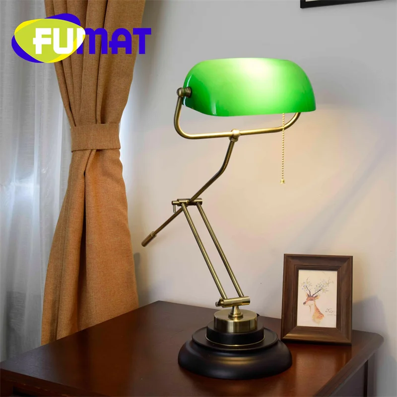 FUMAT Tiffany Vintage Stained Glass Table lamp European Style Tiger Table lamp Art Deco Living Room Bedroom Reading Night light