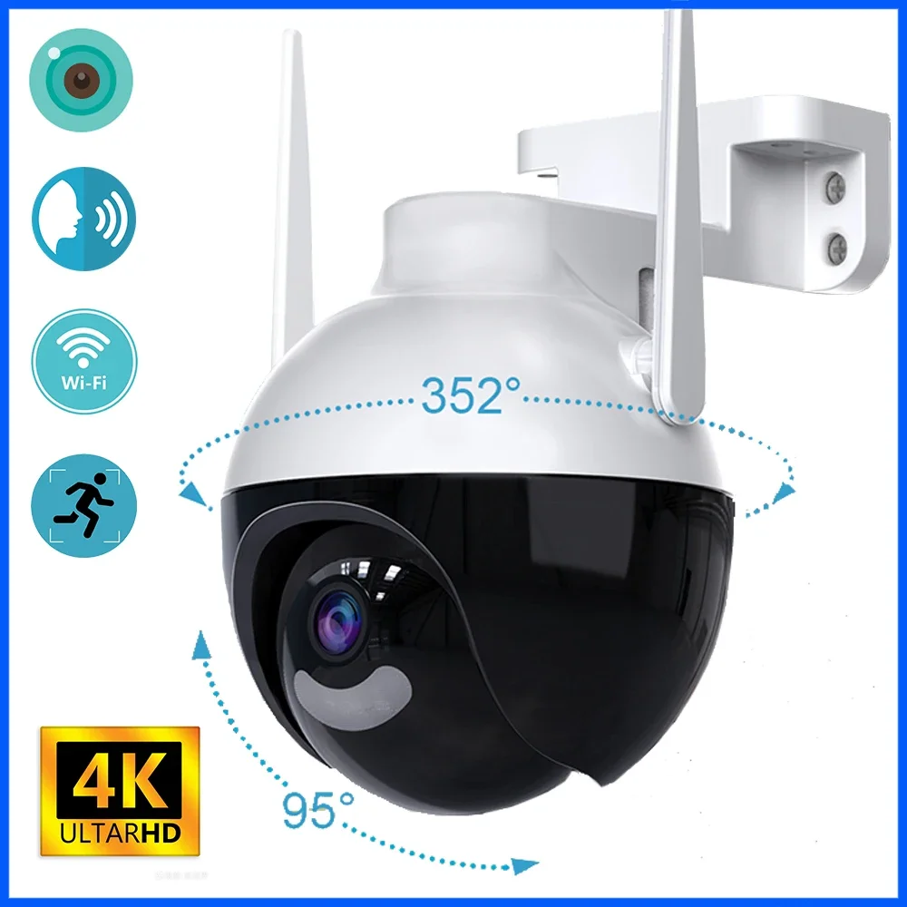 New 4K 8MP Ultra HD PTZ WIFI Camera AI Human Detection Two-Way Audio 4MP Security Camera Outdoor ICSEE Wireless IP Monitor H.265