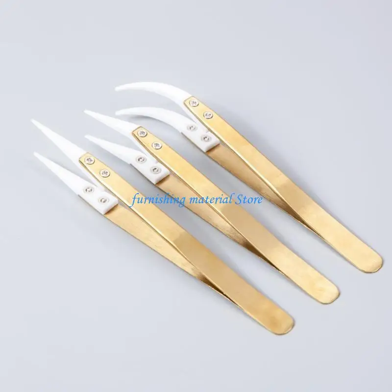 Y5GD 3PCS roestvrijstalen keramische pincet voor industriële soldeer het elektronisch-sigaret