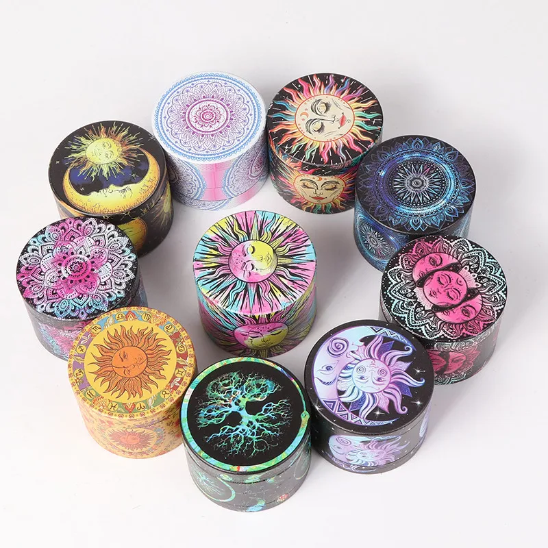 

50mm Herb Grinder Zinc Alloy 4 Layers Hopeful Tree Cigarette Tobacco Crusher Magnet Adsorption Smoking Accessories