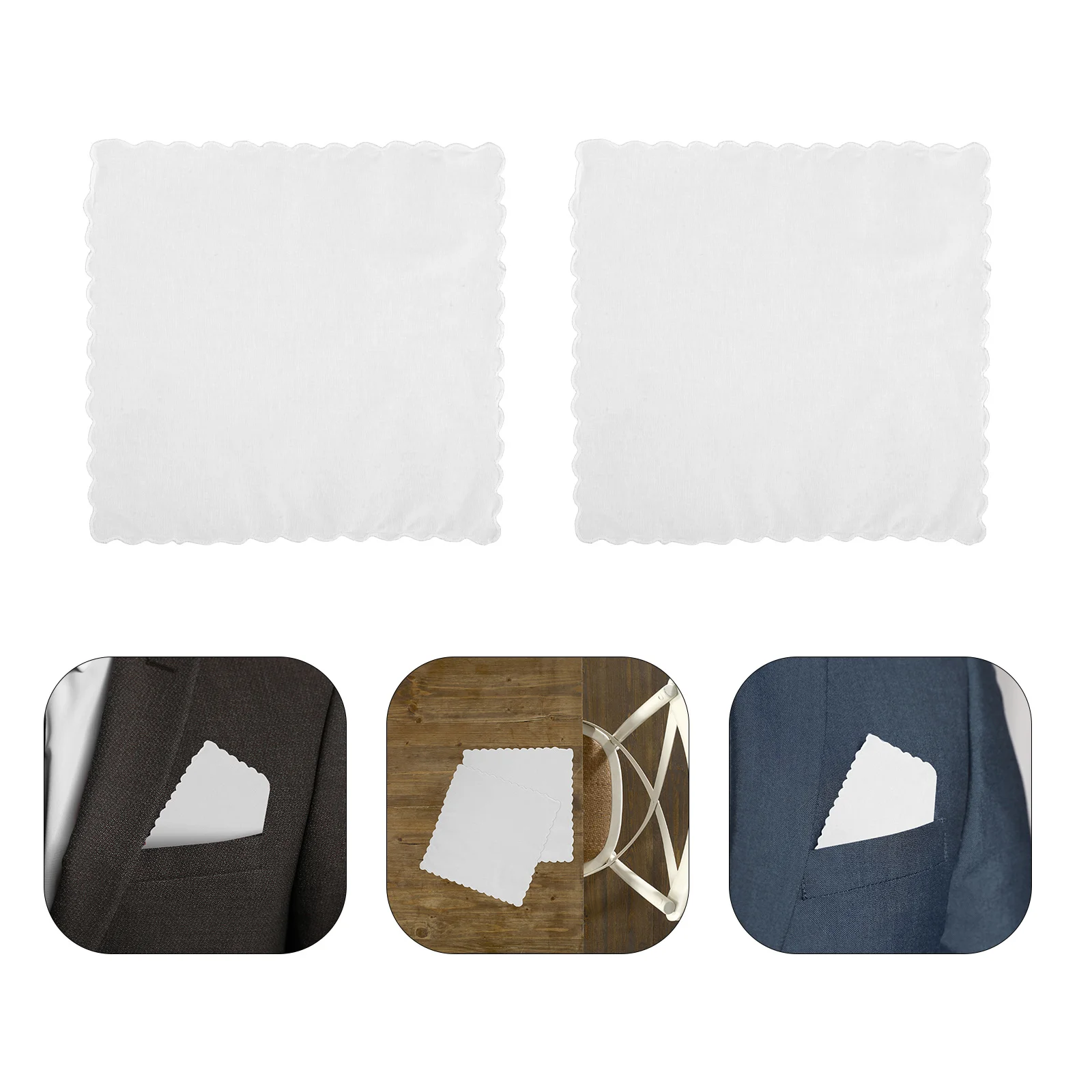

10pcs Cotton Soft Handkerchiefs 11.79" White Washable Pocket Squares For Men Women Suit Groomsmen Wedding Daily Use Unisex Sweat