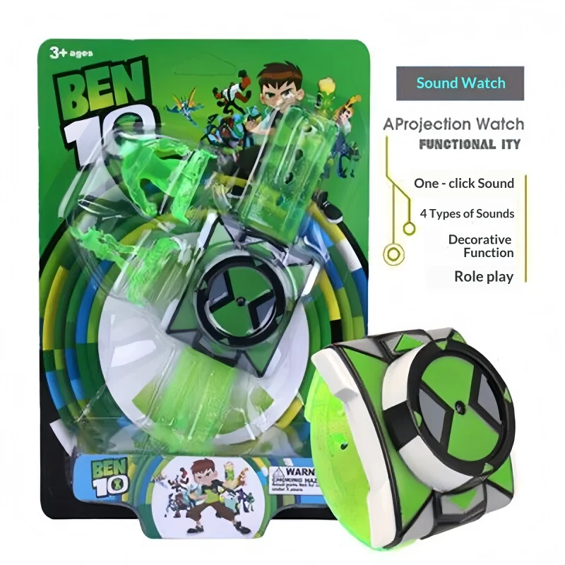 Ben10 Omnitrix Glow-in-the-Dark Watch Children's Popular Toy Projection Sound Watch for  Animation Men Fun  Derivative llectible