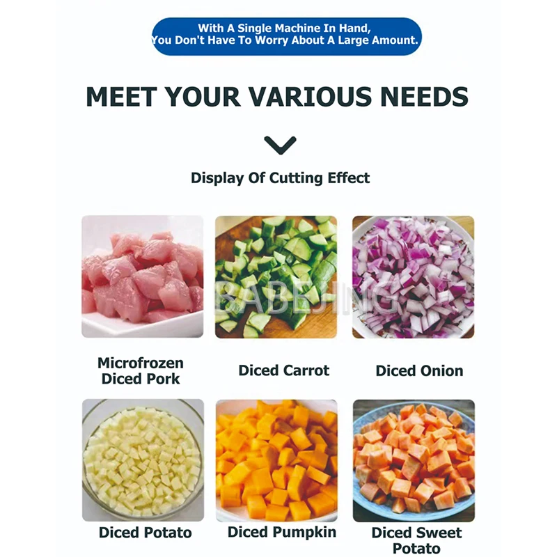 BABEJING 2025 New Commercial Fruit And Vegetable Cutting Machine Potato, Radish, And Onion Chopper