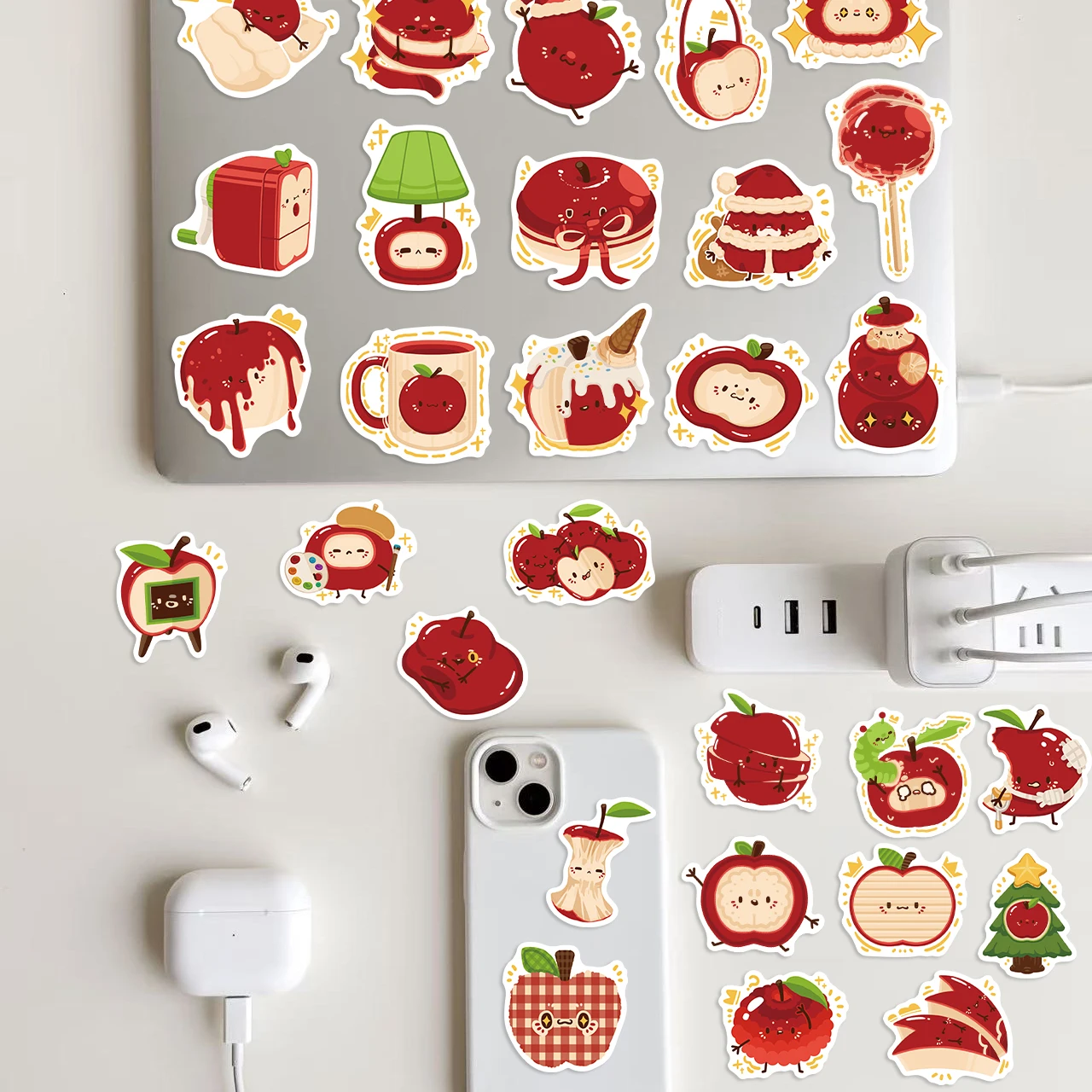 50pcs Appleland Stickers - Waterproof Reusable Creative DIY Decals for Phones, Laptops, Helmets & Skateboards