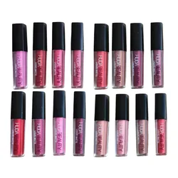 12pcs Huda Beauty Matte Lip Gloss Kit Waterproof Lip Glaze Tint Non-stick Non-Fading Lipstick Lip Makeup Cosmetic Lip Care