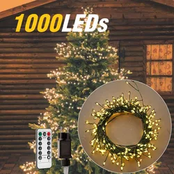 500LEDs Cluster Green Wire Christmas Fairy Lights Waterproof Outdoor Garden Decoration Holiday lighting for Party navidad