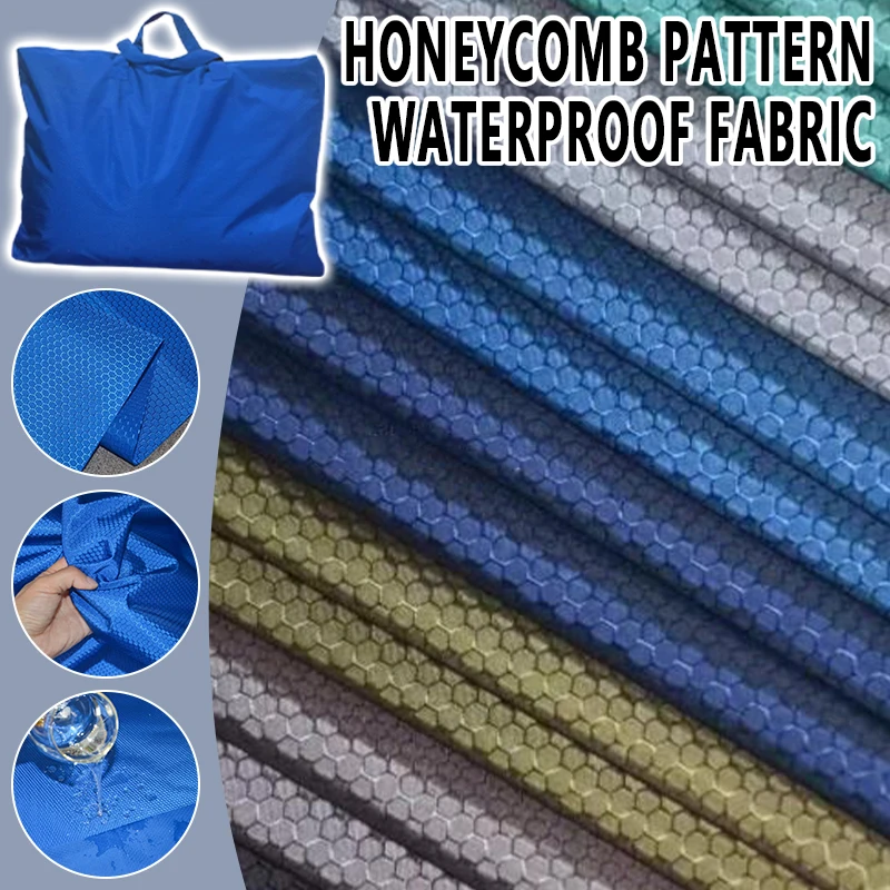 

100cm Honeycomb Jacquard 210D Oxford Fabric PU Coating Waterproof Wear-Resistant Tear Resistant Fabric DIY Sewing Craft Material