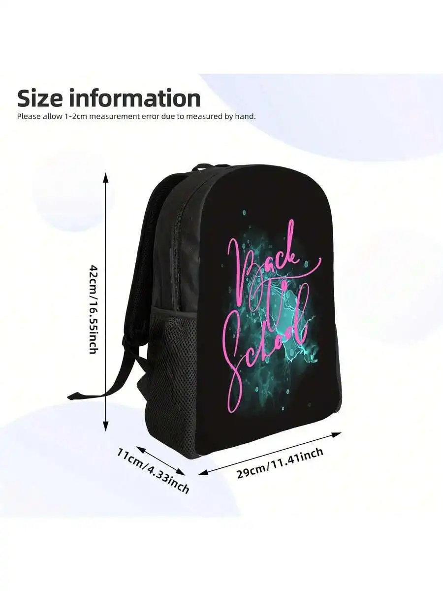 

Lightweight Backpack For School College Travel Minimalist Design With Letter Print
