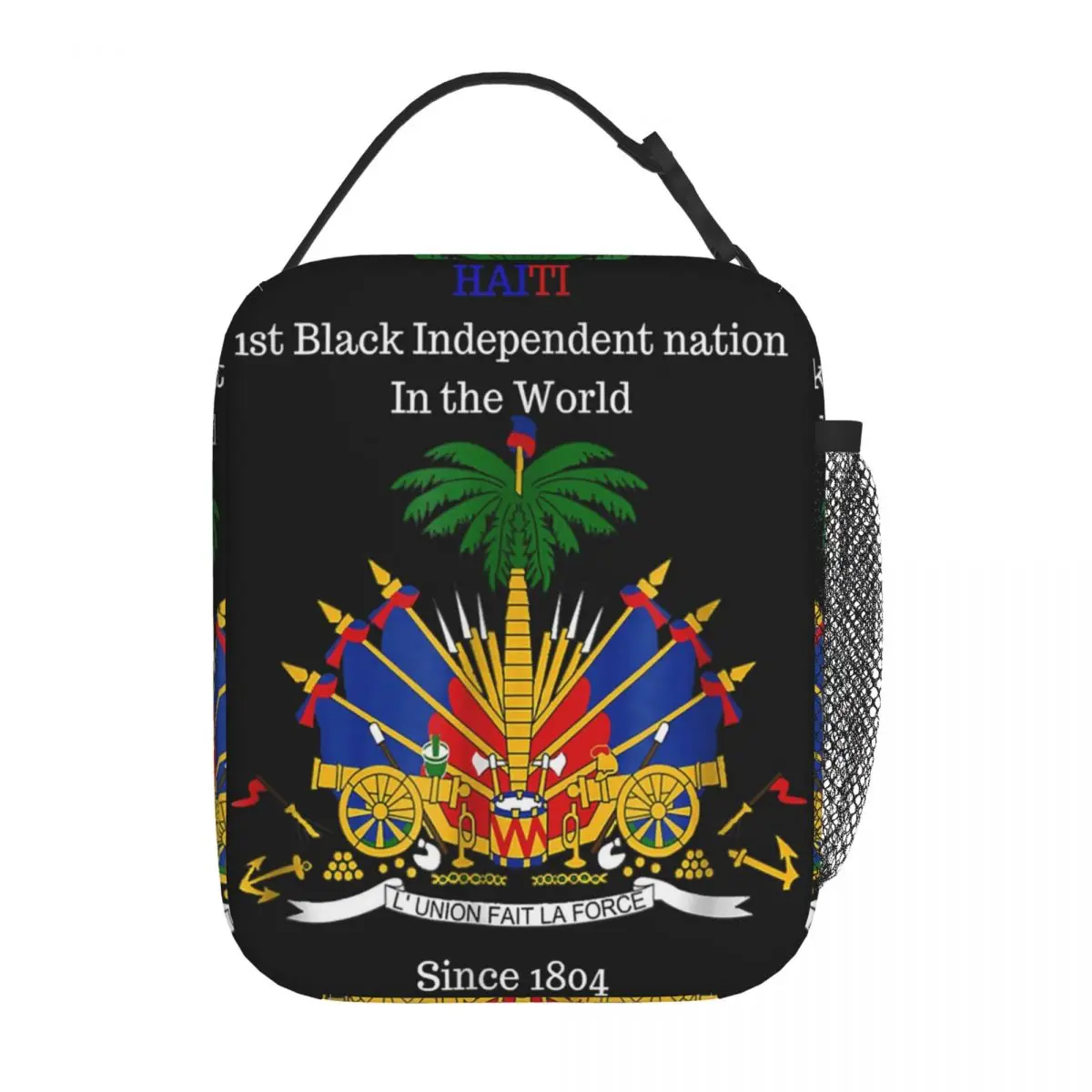 Haitian Flag Great For Independence Day Celebration Insulated Lunch Bag for Women Children Food Boxes Thermal Lunch Box Tote