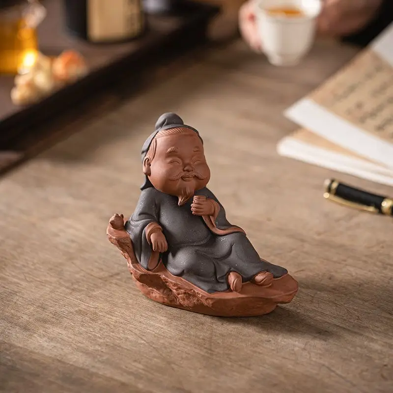 新中式歴史人物茶師魯義像　クリエイティブティーペットオーナメント　ティーテーブルティースペース禅　ホームデコレーション
