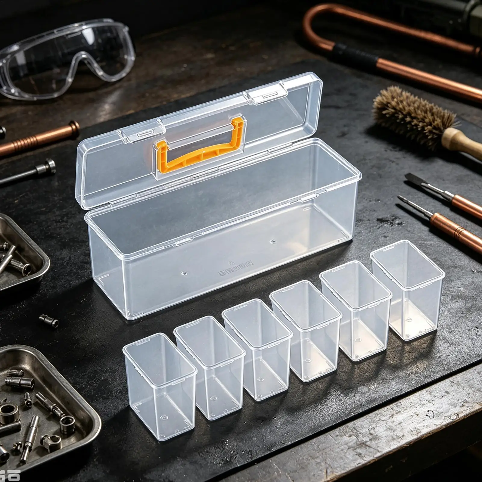 Tool Parts Storage Box Set Multi-Compartment Tool Organizer Multi Functional Small Accessory Sorting Case Toolbox With Handle