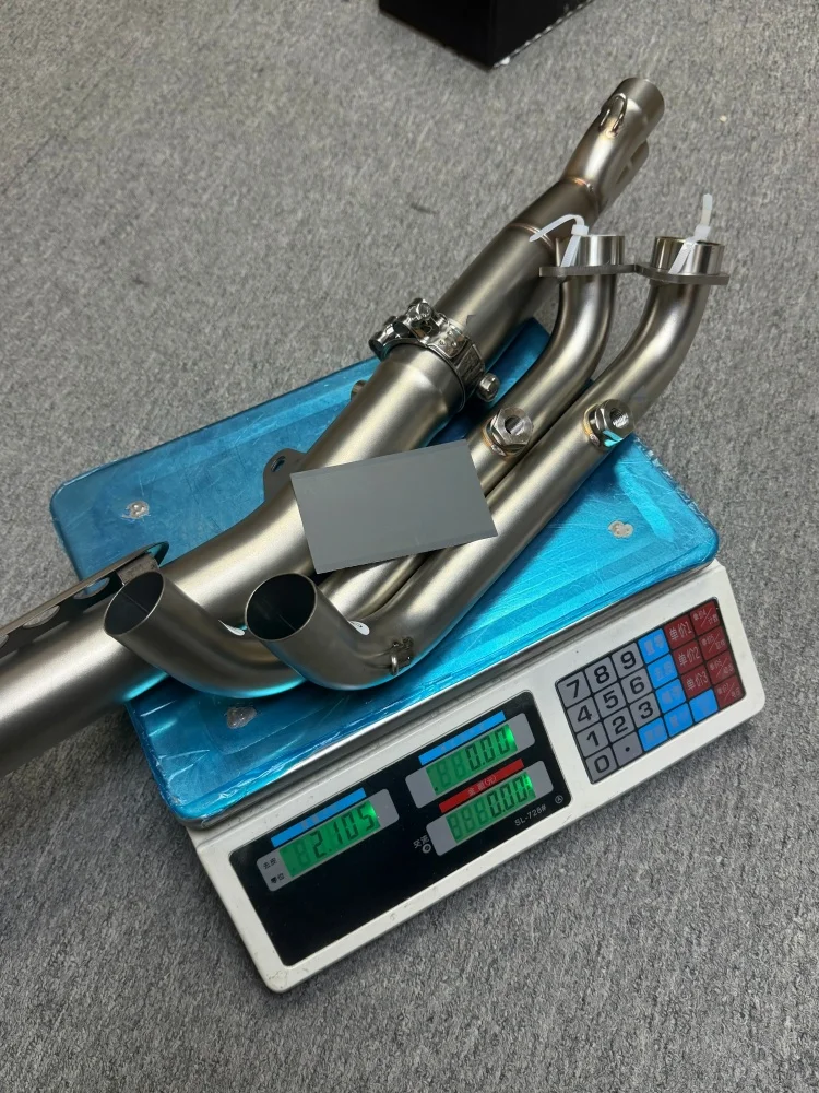 For CFMOTO 450MT FST Titanium Alloy Front Mid-Section Straight-Through Exhaust Factory-Size Fit for Damage-Free Installation