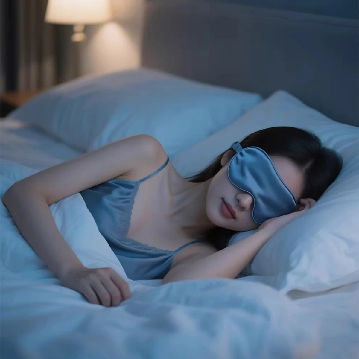 Sleeping Eye Mask for Darkening, Travel, and Napping - Men's and Women's Cool Ice Silk Simulated Silk Breathable for Students