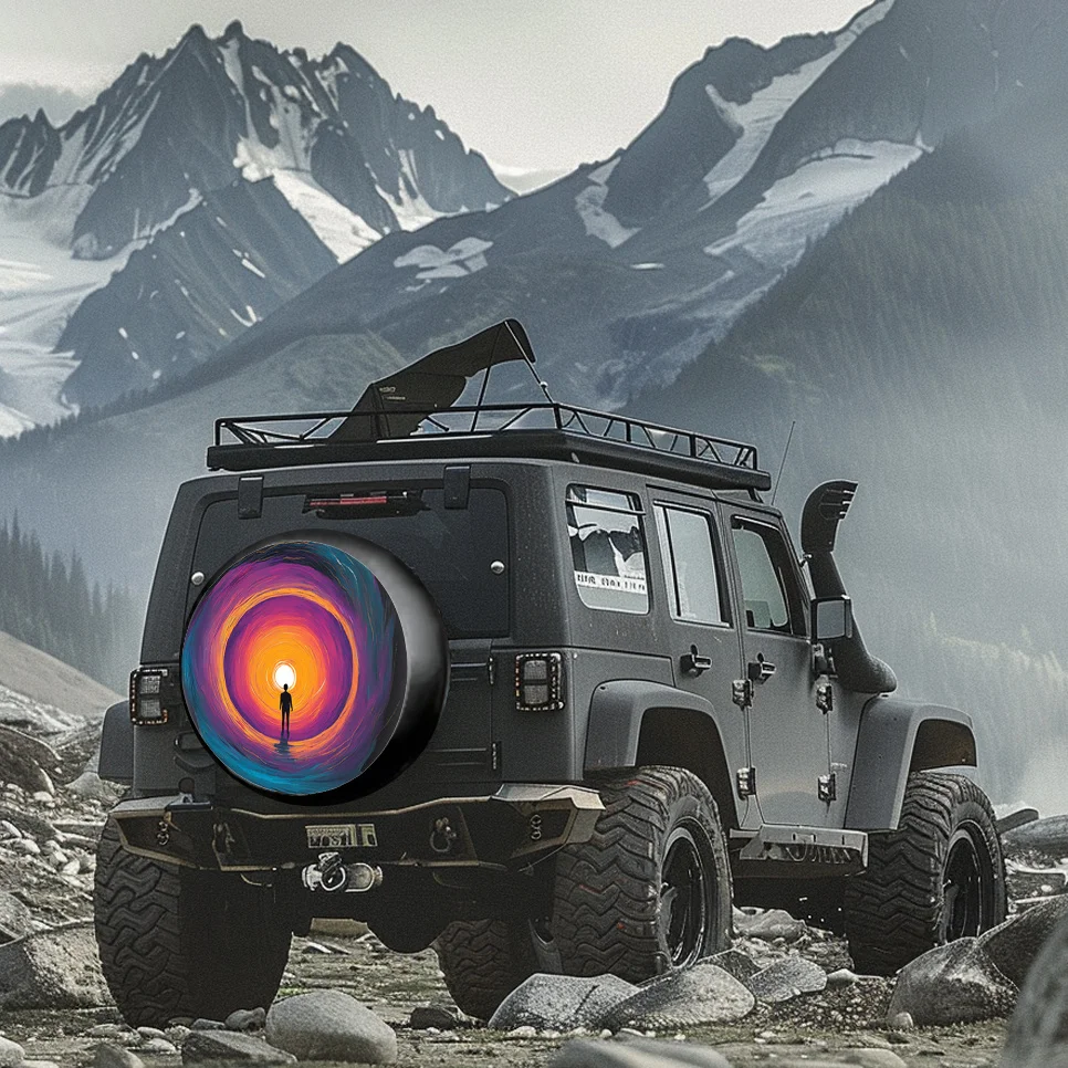 أغطية إطارات منقوشة على شكل السماء المرصعة بالنجوم، مناسبة للطرق الوعرة، والأعمال التجارية، ومركبات السفر، مما يوفر رؤية حالمة ونابضة بالحياة #5