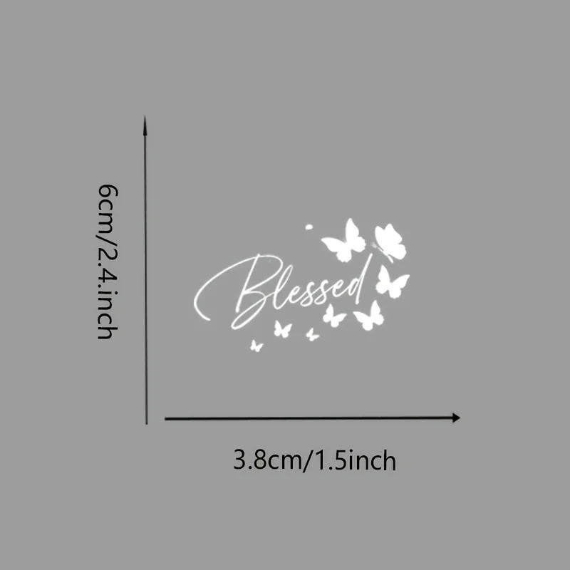 6pcs Blessed Butterfly Vinyl Sticker, Waterproof Decal For Rear‑view Mirror Bicycle Frame Backpack Decor, Holiday Gift