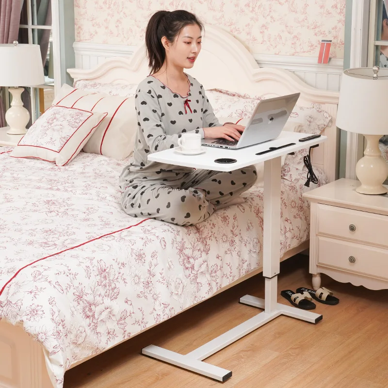 Adjustable Bedside Table with Wheels Foldable Laptop Desk Mobile Study Table for Small Spaces Bedroom Compact Computer Tables
