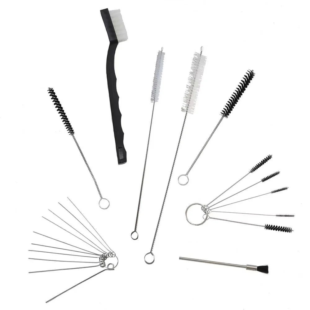 21-Piece Set Tattoo Spray Gun Brush Mechanical Needle Nylon Nozzle Pipe Cleaning Brush Kit for Precision Detail Work