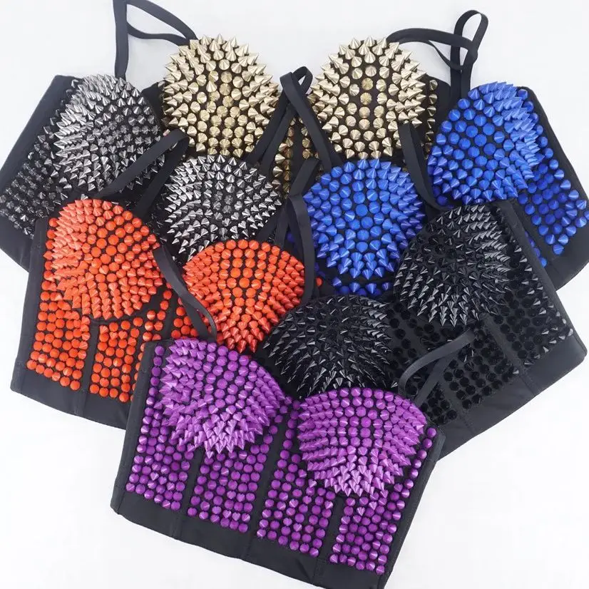 

2024 New Women Camisole Top Beaded Handmade Bustier Bra Sexy Backless Cropped Top Night Club Party Tank Tops Y4884