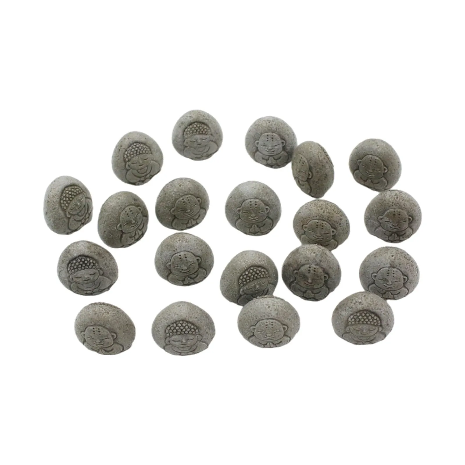 20pcs Mini Flower Pot Decor Randomized Buddha Statue Resin Ornaments Decor Small Garden Courtyard Paving Stone Sculptures Decor