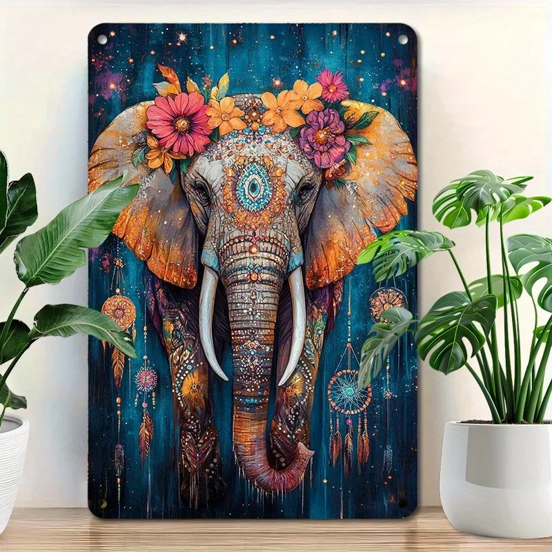 

Elephant - Themed Metal Sign, Funny Signs Wall Art Decor Plaque, Perfect for Artsy Home Wall, Cafe Decor, 7.9x11.8"/11.8x17.7"