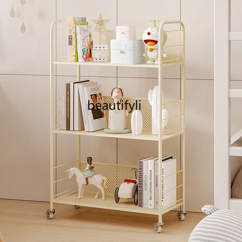 

Yh Movable bookshelf shelf floor corner simple bedroom bookcase trolley