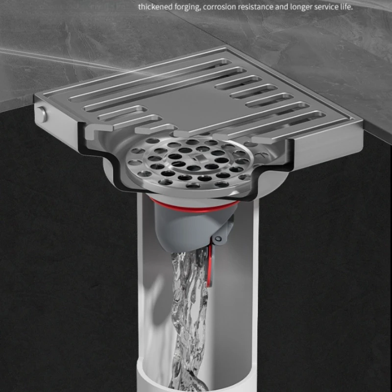 Engineering apartment flip floor drain, public bathroom anti loss floor drain cover, 304 stainless steel anti odor floor drain
