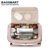 BAGSMART Large Capacity Women's Makeup Bag Travel Toiletry Bag With Handle Waterproof Storage Cosmetic Organizer Cases