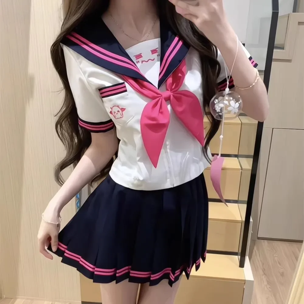 Costume de marin coréen Seifuku, uniforme scolaire japonais pour lycéennes, ensemble d'uniformes scolaires pour femmes, jupe plissée