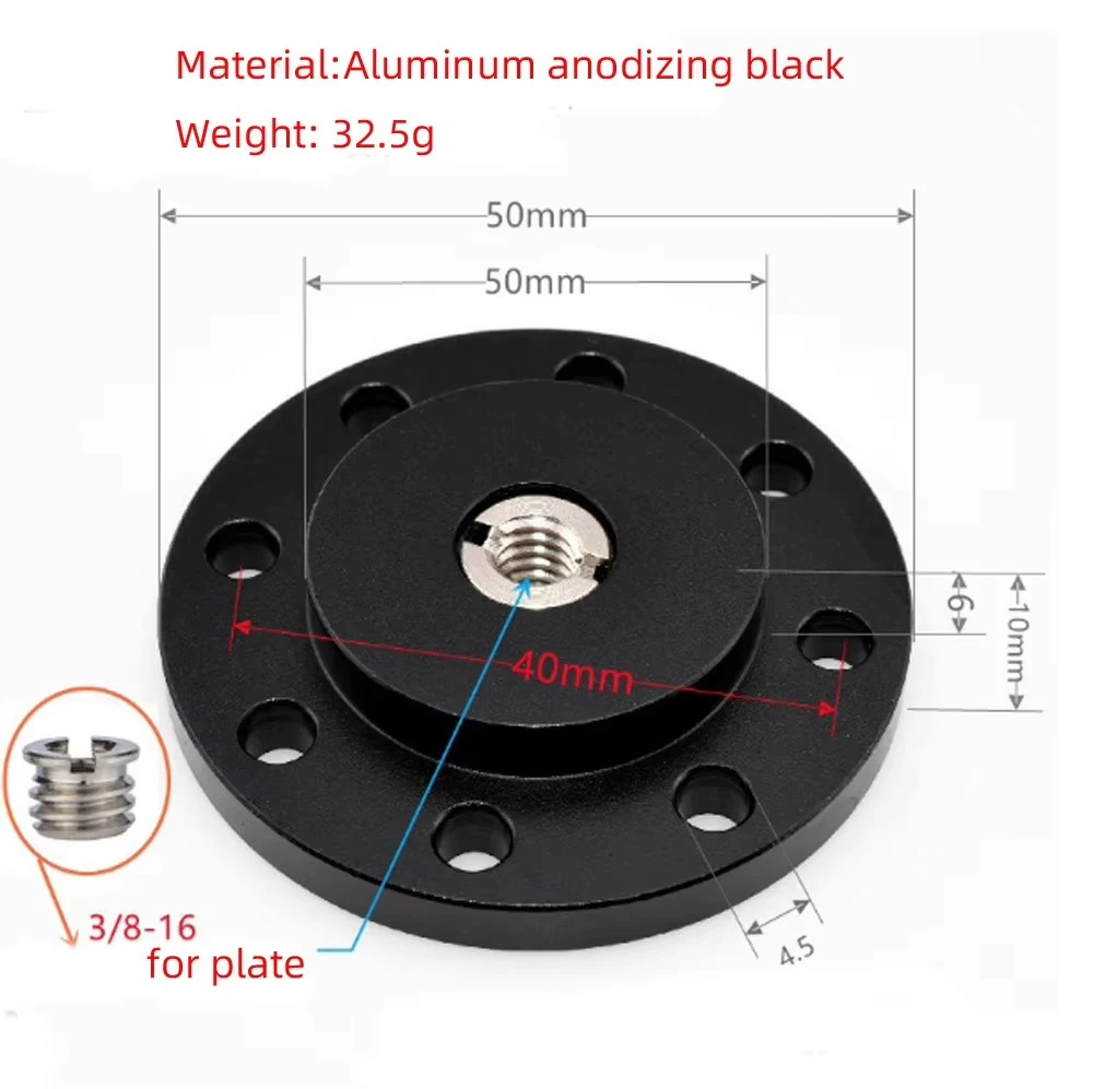 3/8“-16 hole Wall Mount Holder Stand w/ 1/4 to 3/8 for Camera LED Light, Video Lamp tripod camera 3/8 hole adapter, 1/4-20