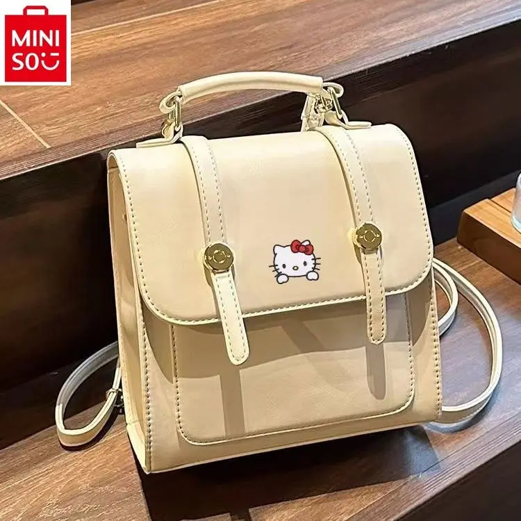 MINISO-Mochila impressa Hello Kitty Cartoon, casual versátil grande capacidade, novo, 2024