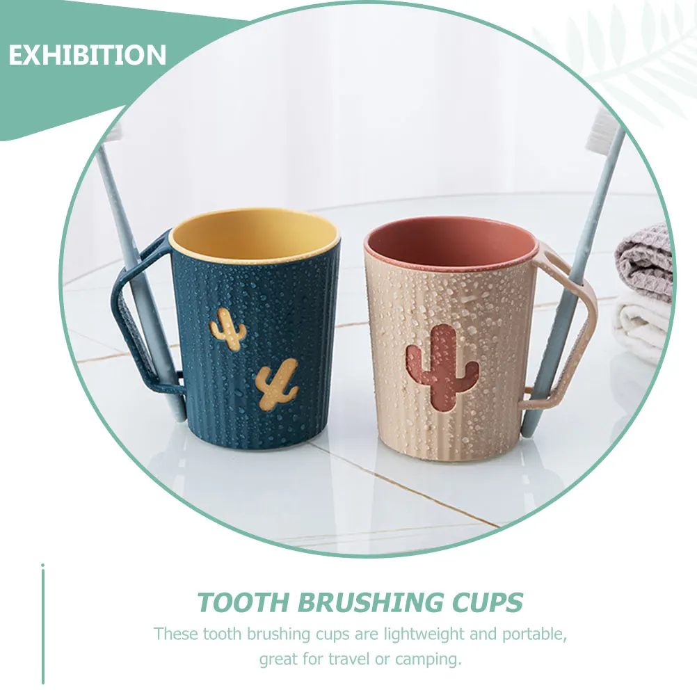 

4 Pcs Toothbrush Cup Set Cute Mugs Cups Volleyball Plastic Bathroom for The Student