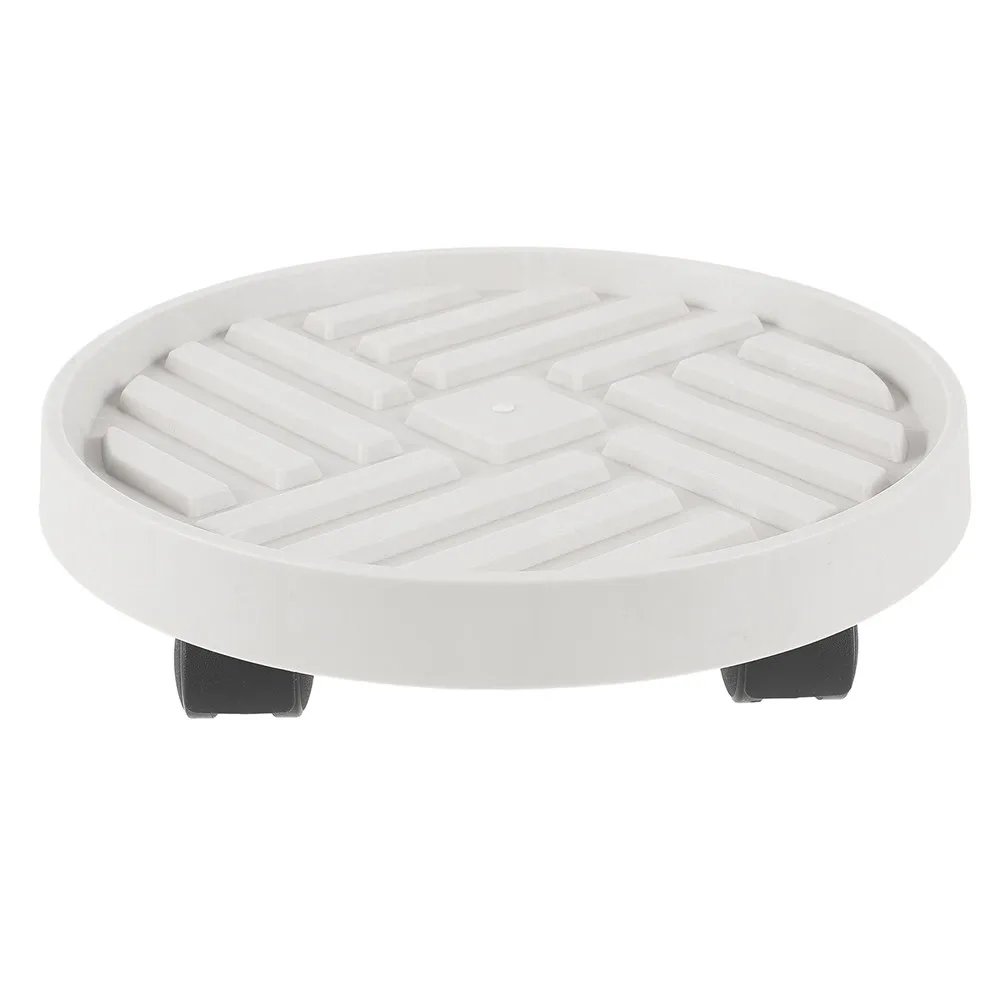 Plant Saucer with Wheels Rolling PP Flower Pot Drip Tray Water Catcher for Indoor Outdoor Planters