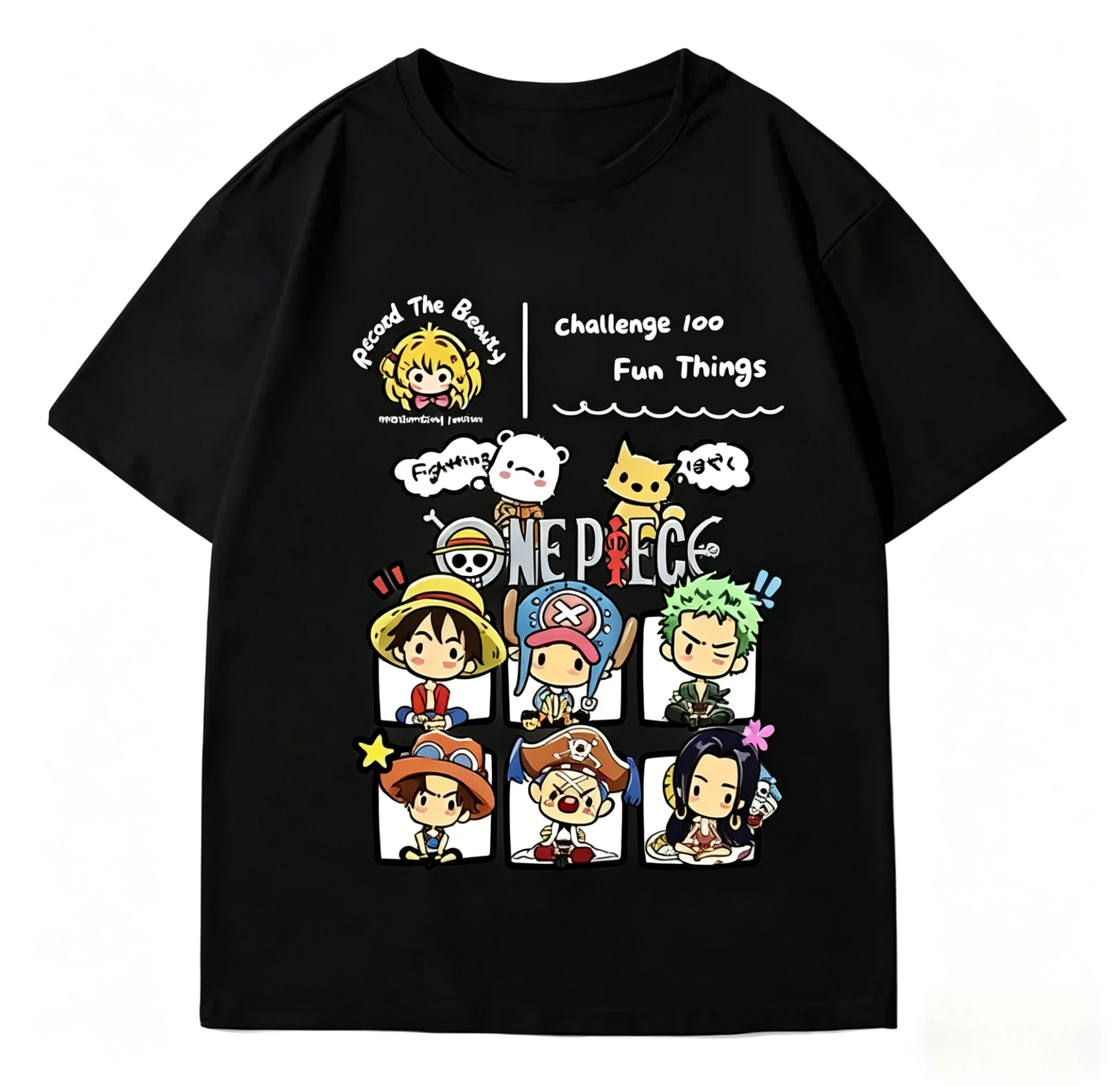 2026 Summer One Piece Retro Cosplay T-shirt Men's Oversize Casual Cotton Printed Short-sleeved Unisex Children's Sports Shirt