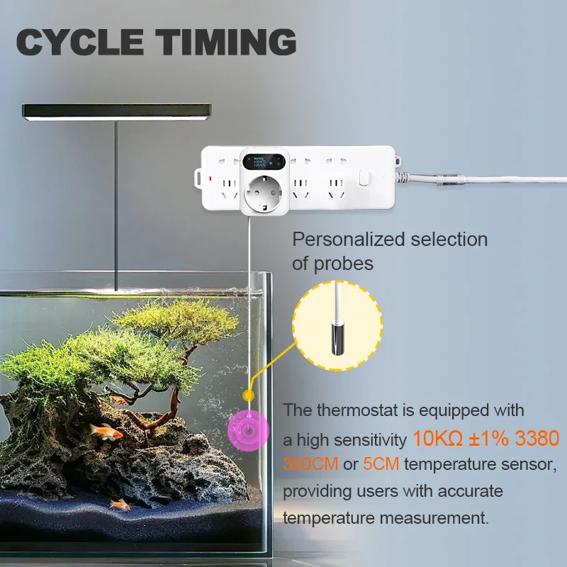 Tuya – prise de Thermostat numérique WIFI 16A, contrôleur de température à distance, interrupteur de minuterie, refroidissement, chauffage, capteur NTC 3M