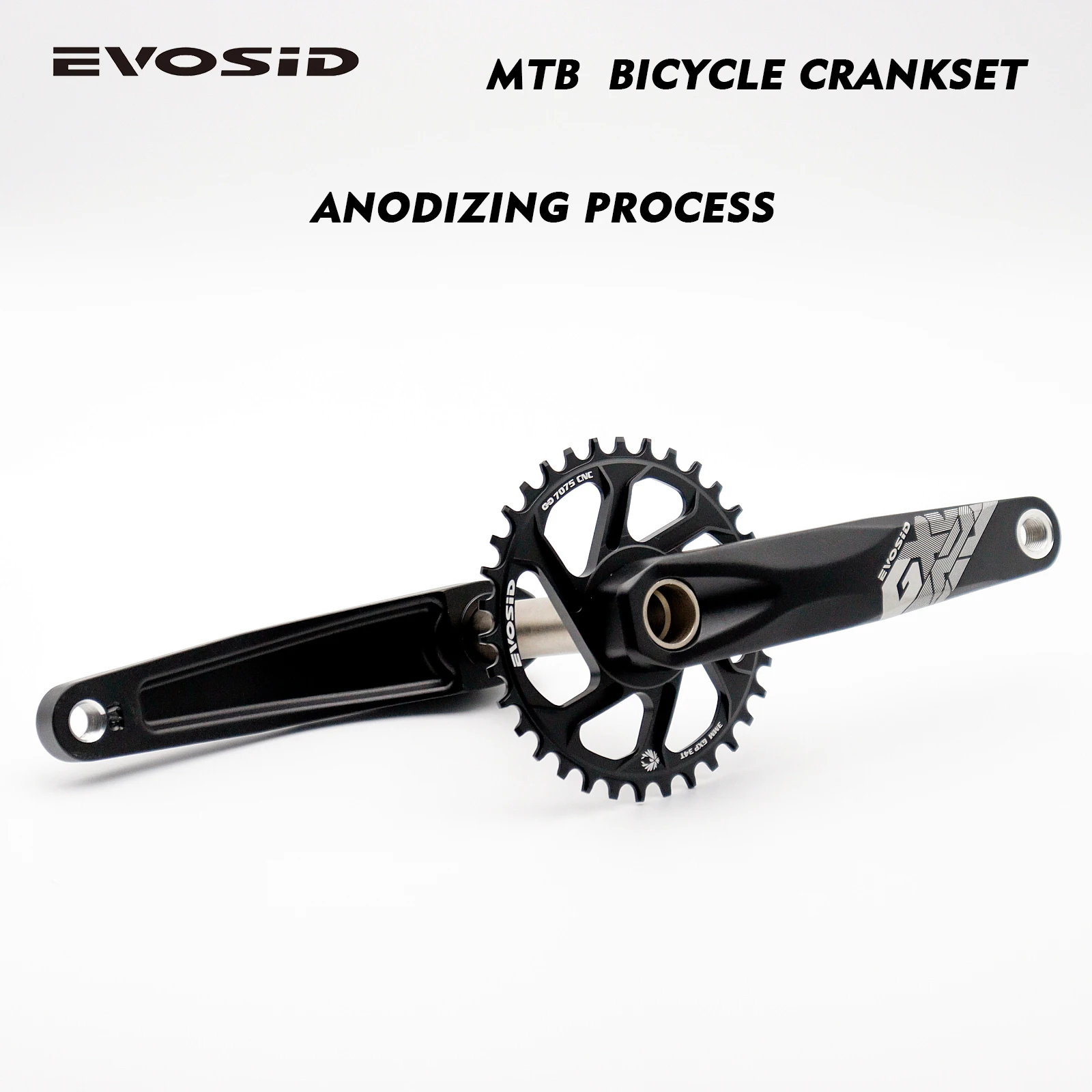 EVOSID GX Bicycle Crankset MTB Bike Crank Chainring 175mm 6 Degree 32T 34T 36T 38T Aluminum Alloy with Bottom