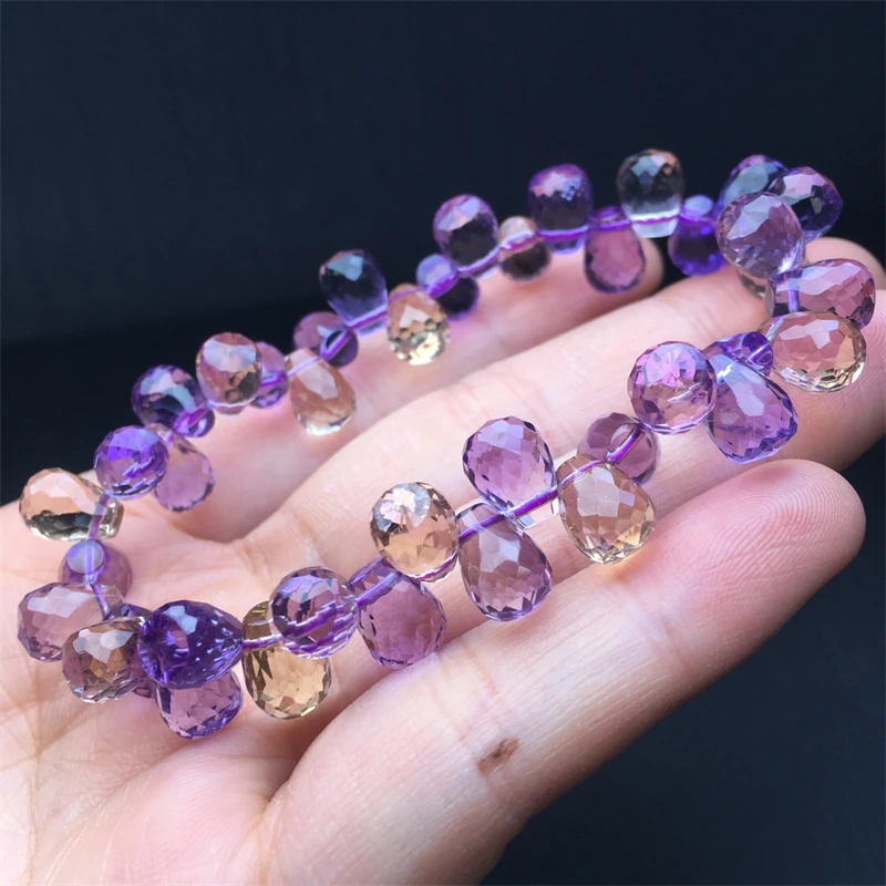 

Natural Ametrine Teardrop Pendant Bracelet Fashion Gemstone Crystal Jewelry For Women Holiday Gift 1PCS
