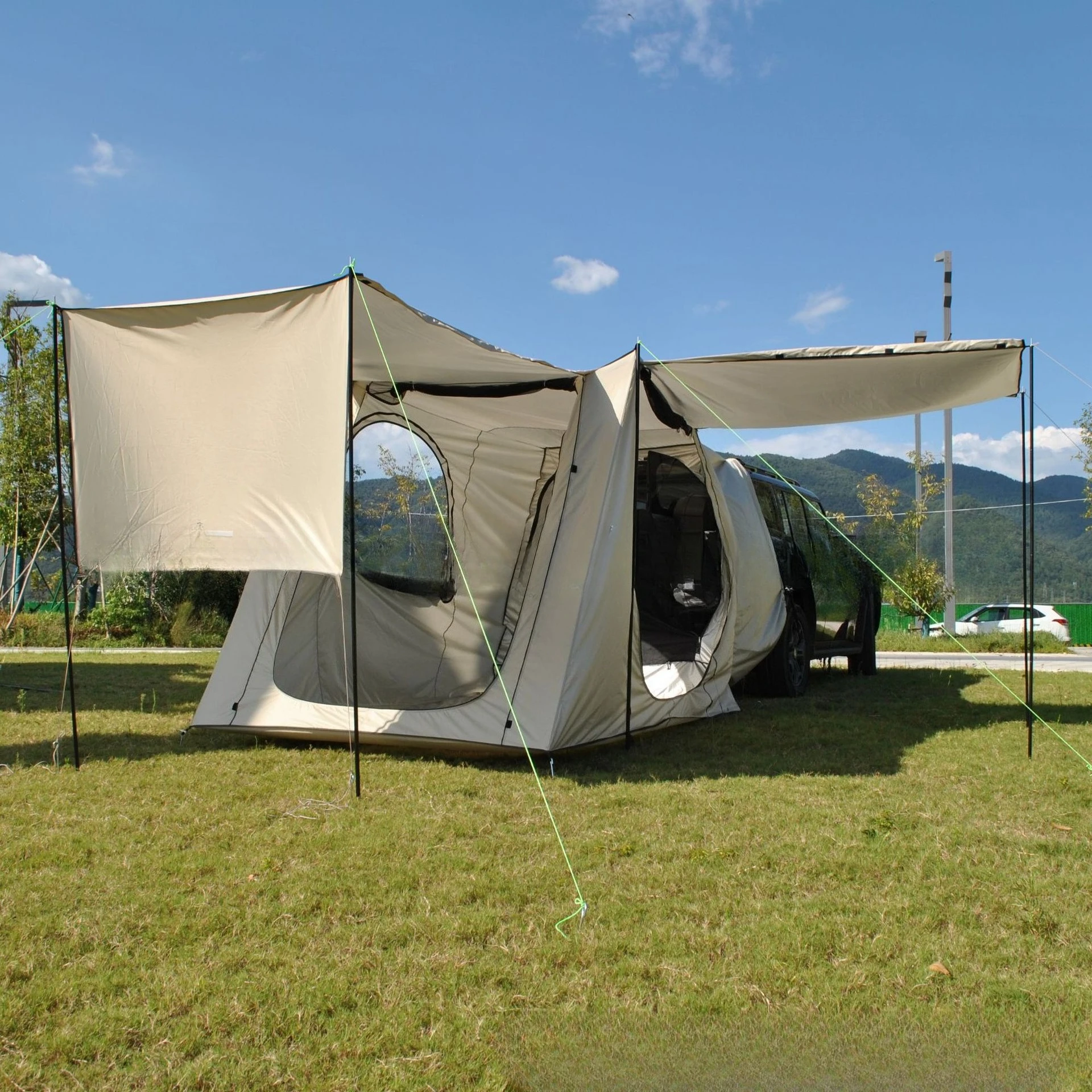 one-bedroom two-hall bed car tent, carriage tent, 6-person car tail tent, car rear air-conditioning tent