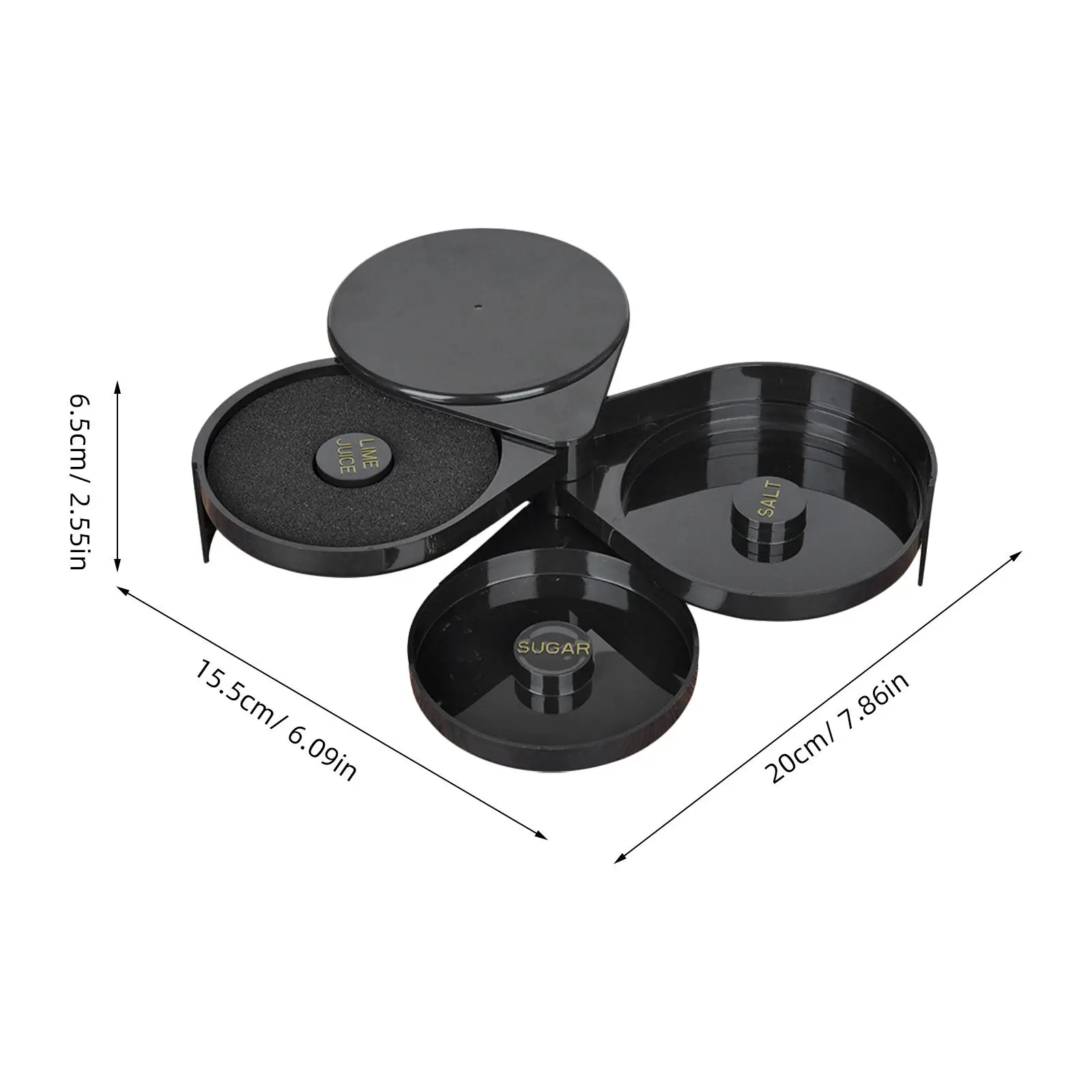 2 Pcs Cocktail Seasoning Tools Salt Rimmer Bar And Sugar 3-tier Glass With Sponge Abs Rimmers For Drinks Cocktails