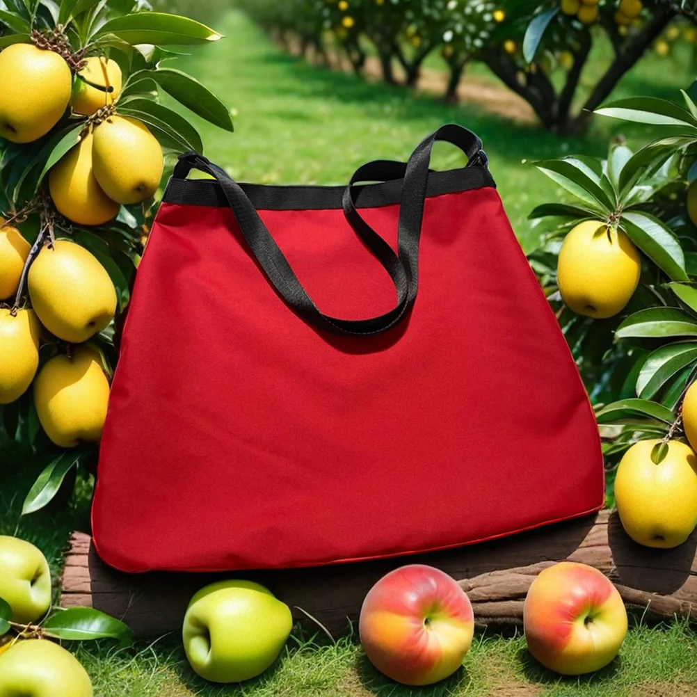 

Red Foldable Mushroom Foraging Bag Large Reusable Tote Reinforced Handles Grocery Shopping Bag for Fruit Picking Herb Gathering